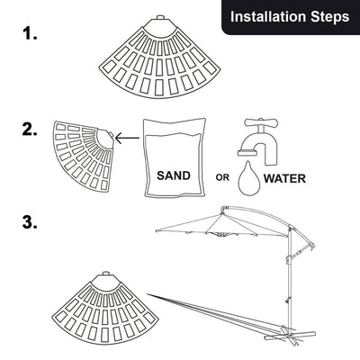 4 Pieces Round Cantilever Umbrella Base with Carry Handles for Garden