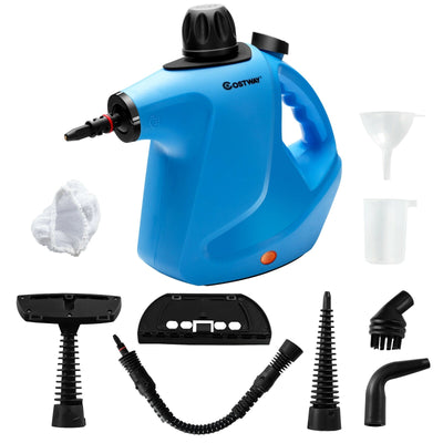 1050W Multi-purpose Handheld Pressurized Steam Cleaner-Blue - Relaxacare