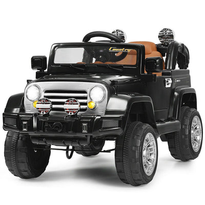 12 V Kids Ride on Truck with MP3 + LED Lights-Black - Relaxacare