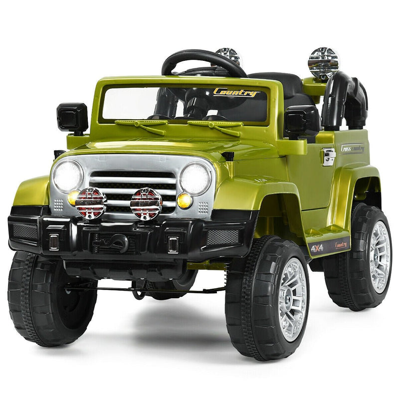 12 V Kids Ride on Truck with MP3 + LED Lights-Green - Relaxacare