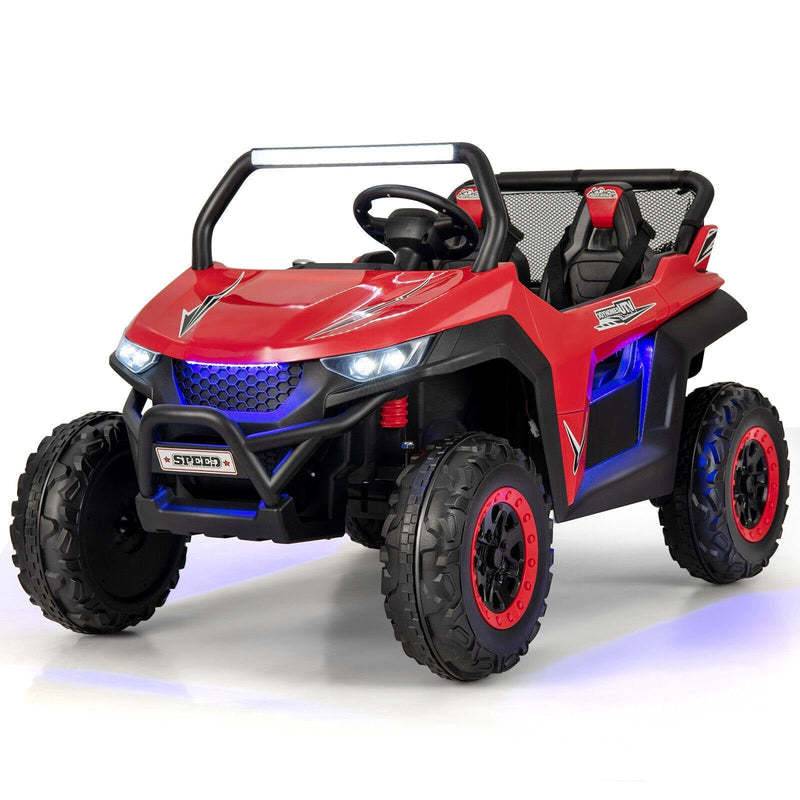 12V 2-Seater Kids Ride on UTV with Slow Start Function Music-Red - Relaxacare