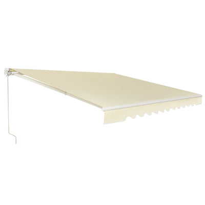 13 × 8 Feet Retractable Patio Awning Aluminum Deck Sunshade-Beige - Relaxacare