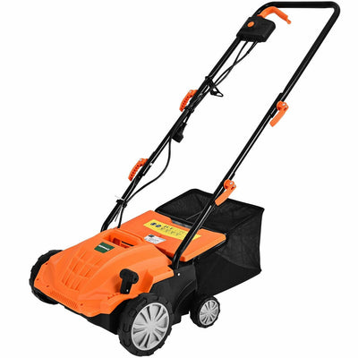 13 Inch 12 Amp Electric Scarifier with Collection Bag and Removable Blades-Orange - Relaxacare