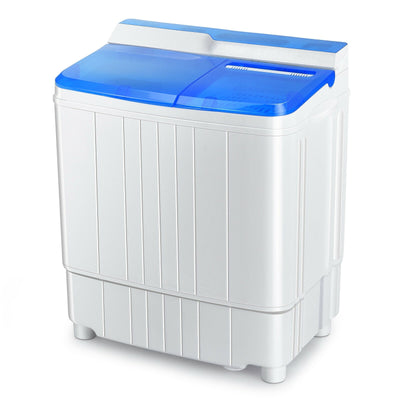 13Lbs Portable Compact Mini Twin Tub Washing Machine with Drain Pump Spinner - Relaxacare