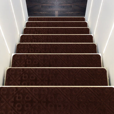 15 Pieces Indoor Non-Slip Stair Carpet Mats for Wooden Steps - Relaxacare