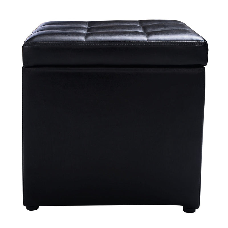 16 Inch Ottoman Pouffe with Hinge Top for Storage - Relaxacare