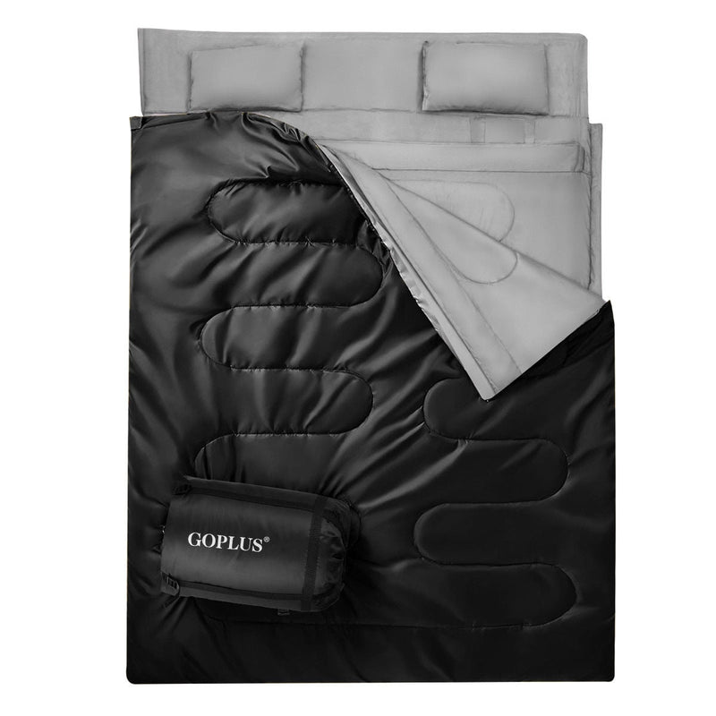 2 Person Waterproof Sleeping Bag with 2 Pillows - Relaxacare