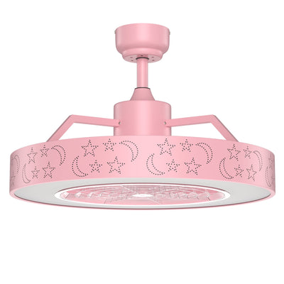 23 Inch Ceiling Fan with LED Light and Remote Control-Pink - Relaxacare