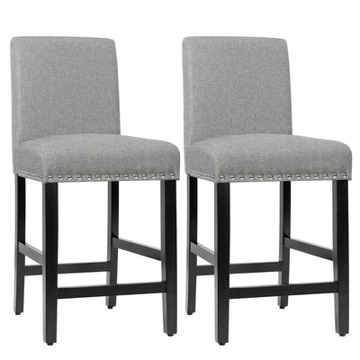 25 Inch Kitchen Chairs w/ Rubber Wood Legs-Gray - Relaxacare