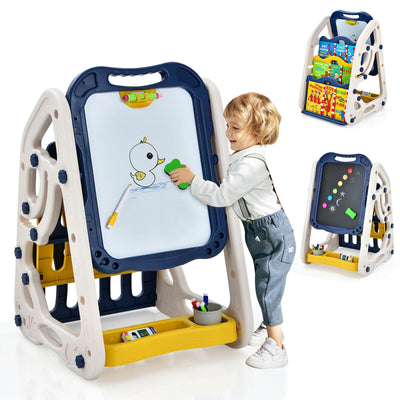 3-in-1 Kids Art Easel Double-Sided Tabletop Easel with Art Accessories - Relaxacare