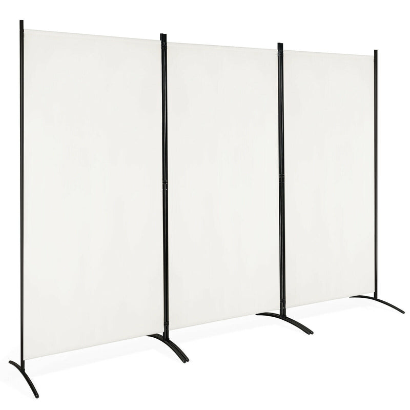 3-Panel Room Divider Folding Privacy Partition Screen for Office Room-White - Relaxacare