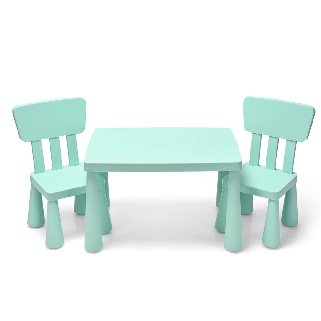 3 Pieces Toddler Multi Activity Play Dining Study Kids Table and Chair Set Green