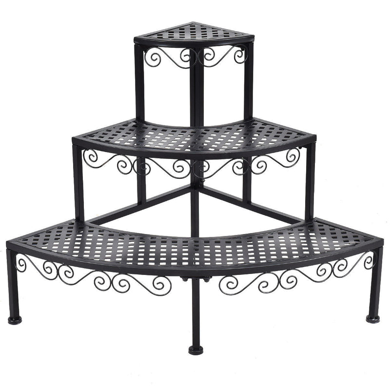 3-Tier Corner Metal Flower Ladder Plant Stand - Relaxacare