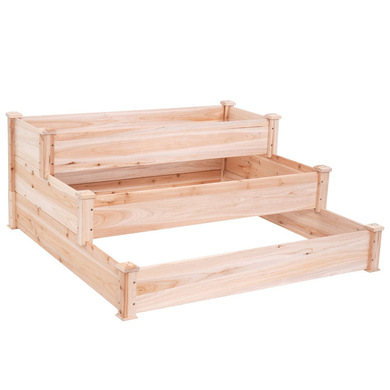 3 Tier Elevated Wooden Vegetable Garden Bed - Relaxacare