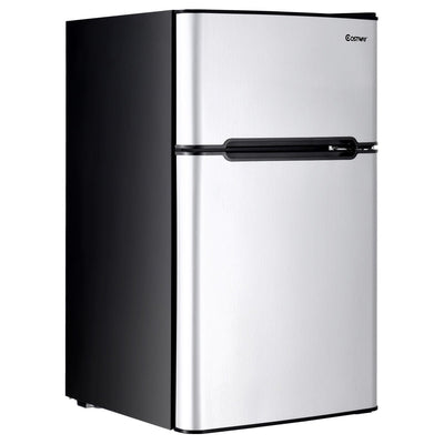 3.2 cu ft Compact Stainless Steel Refrigerator - Relaxacare