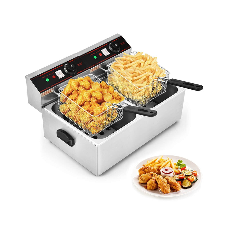 3400W Dual Tank Electric Countertop Deep Fryer - Relaxacare