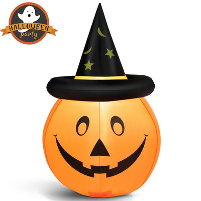 4 Feet Halloween Inflatable Pumpkin Lantern with Hat - Relaxacare