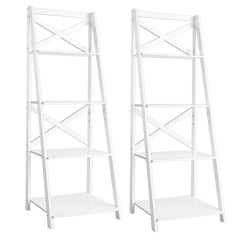 4-Tier Wood Display Storage Bookshelf-White - Relaxacare