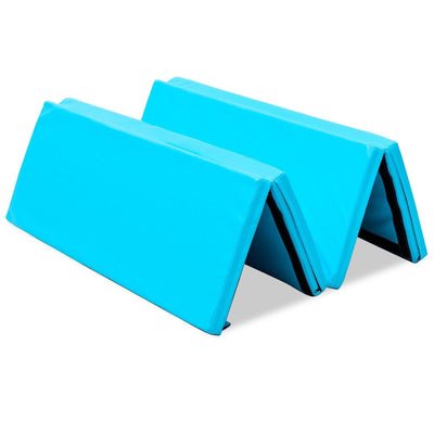 4' x 6' x 2" PU Thick Folding Panel Exercise Gymnastics Mat-Blue - Relaxacare