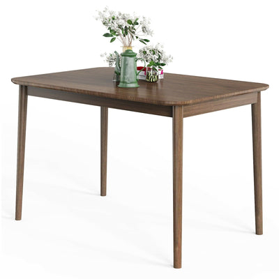 43.5 Inch Modern Kitchen Dining Rectangle Table with Rubber Wood Legs - Relaxacare