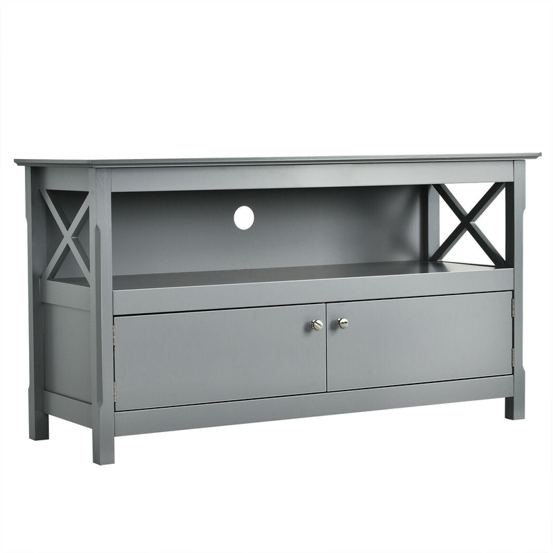 44 Inch Wooden Storage Cabinet TV Stand-Gray - Relaxacare