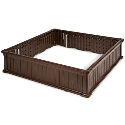 48 Inch Raised Garden Bed Planter for Flower Vegetables Patio-Brown - Relaxacare