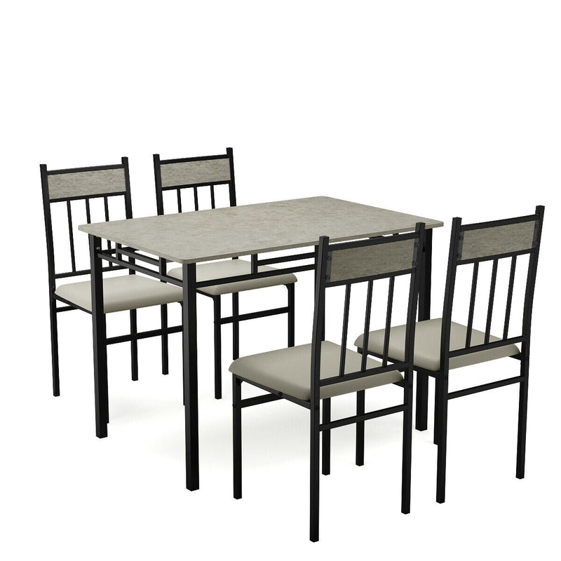 5 Pieces Faux Marble Dining Set Table - Relaxacare