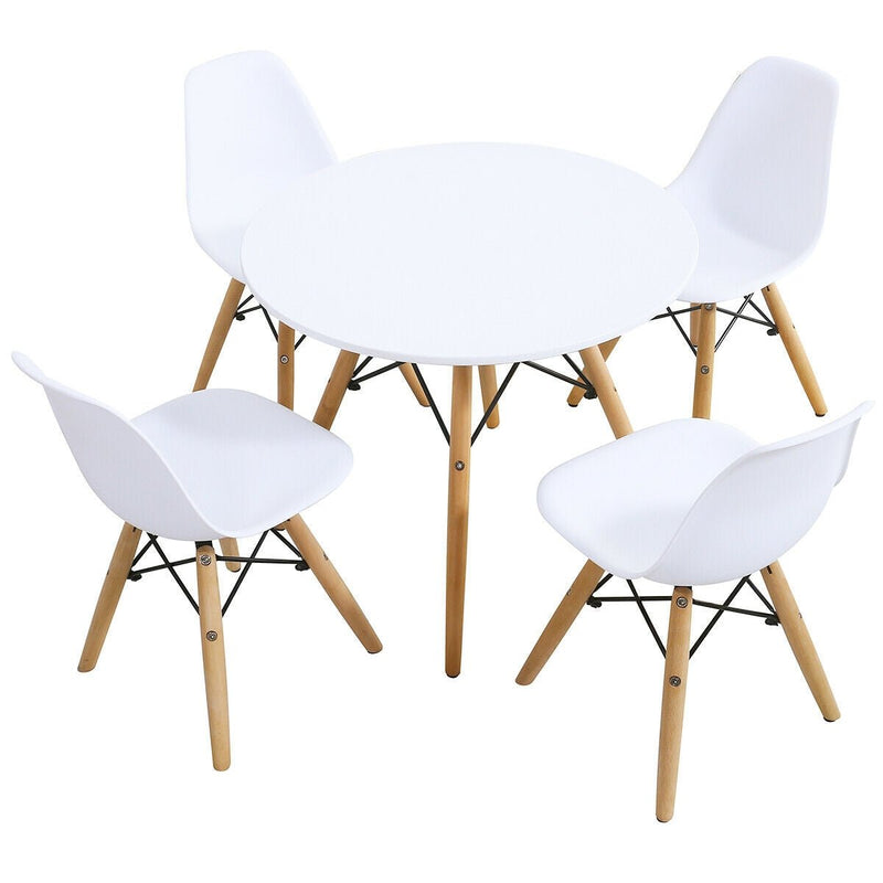 5 Pieces Kids Mid-Century Modern Table Chairs Set - Relaxacare