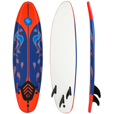 6 Feet Surfboard with 3 Detachable Fins - Relaxacare