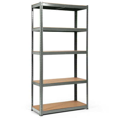 72 Inch Storage Shelf Steel Metal 5 Levels Adjustable Shelves-Gray - Relaxacare