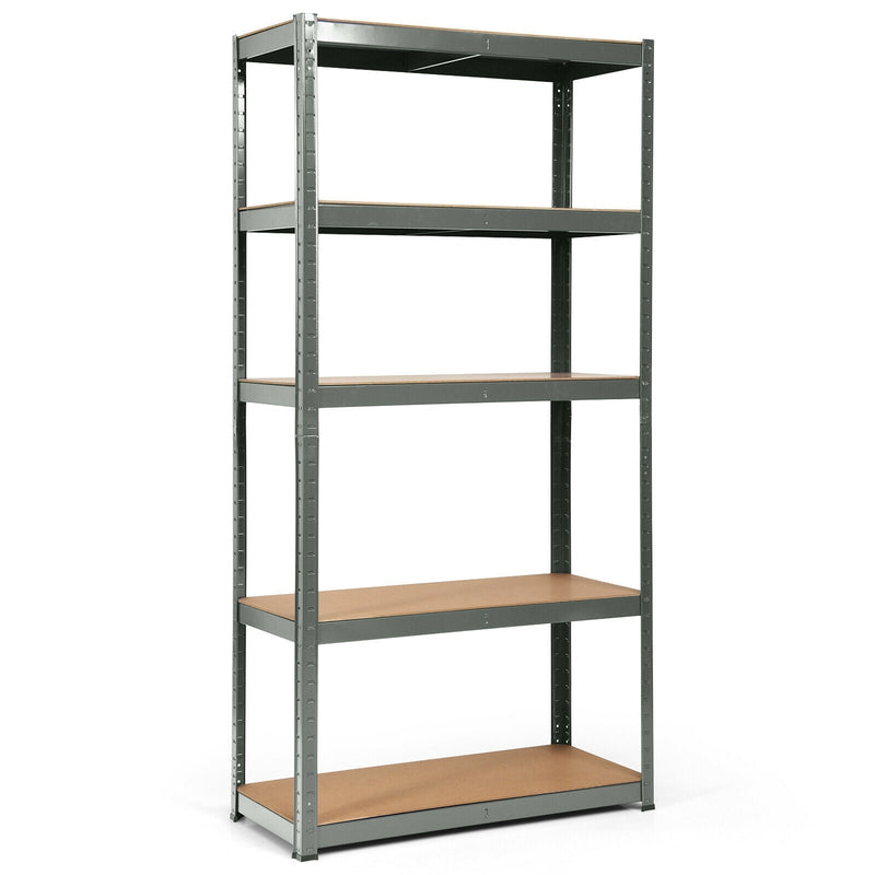 72 Inch Storage Shelf Steel Metal 5 Levels Adjustable Shelves-Gray - Relaxacare