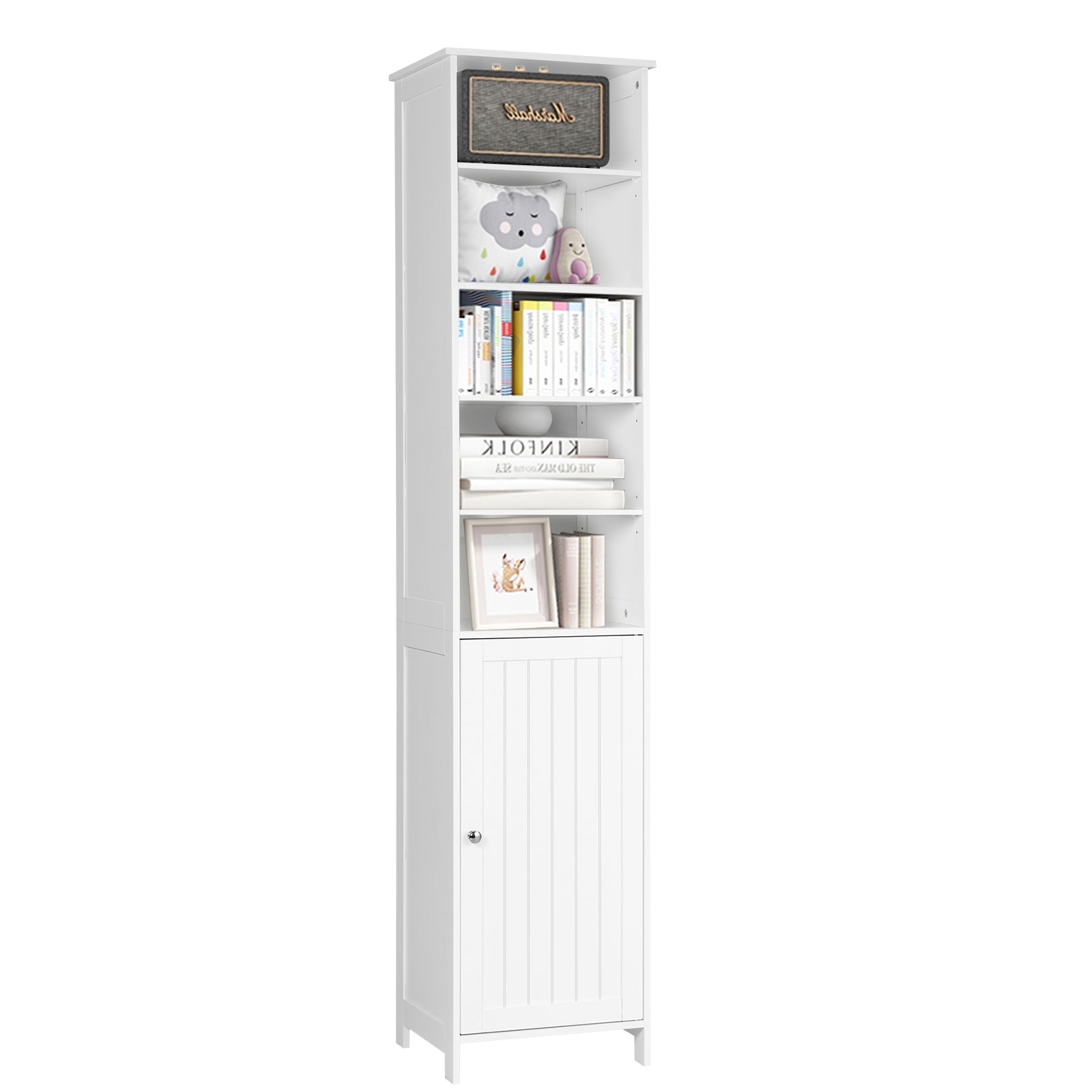 72 Inches Free Standing Tall Floor Bathroom Storage Cabinet-White