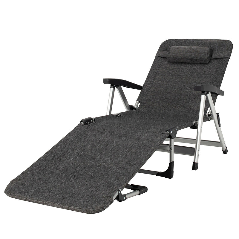 Beach Folding Chaise Lounge Recliner with 7 Adjustable Positions - Relaxacare