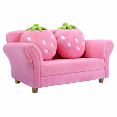 Blue/Pink Kids Strawberry Armrest Chair Sofa - Relaxacare