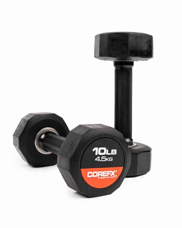 CoreFX Single Rubber Dumbbell 20 lbs