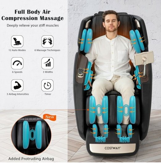 Costway electric full body roller 3d kneading knocking massage chair sale