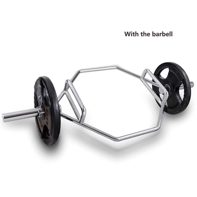 discontinued-56 Inch Olympic Hexagon Deadlift Trap Bar with Folding Grips Powerlifting - Relaxacare