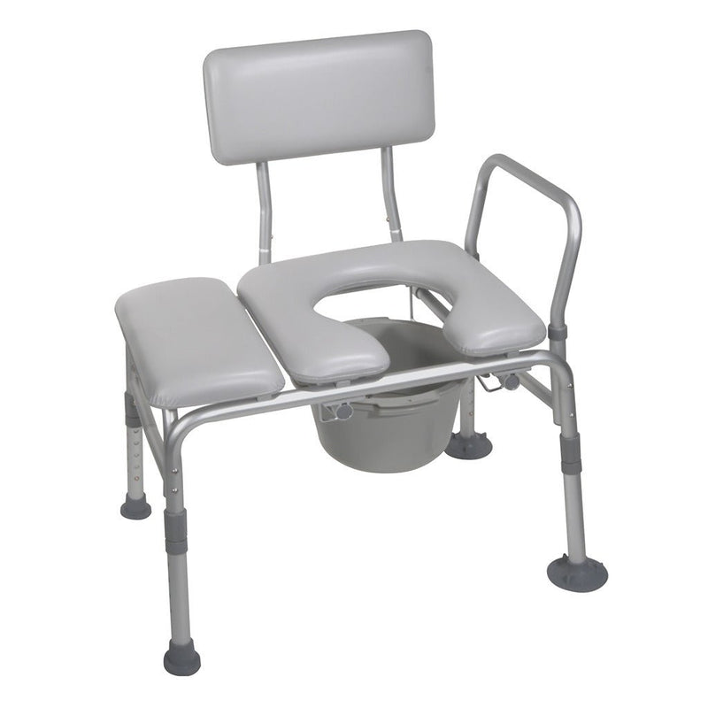 DRIVE MEDICAL - Padded Seat Transfer Bench with Commode Opening - Relaxacare