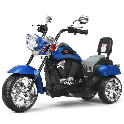 Electric 3 Wheel Kids Ride-on Motorcycle-Blue - Relaxacare