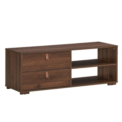 Entertainment Media TV Stand with Drawers-Walnut - Relaxacare