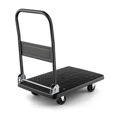 Folding Push Cart Dolly with Swivel Wheels and Non-Slip Loading Area - Relaxacare