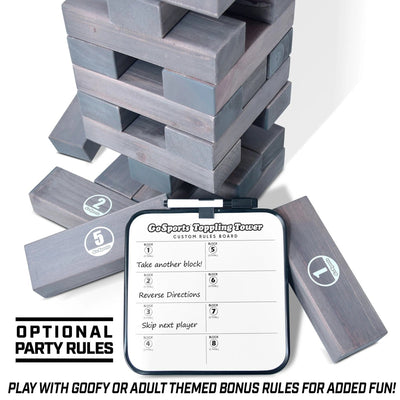 GoSports-Giant Wooden Toppling Tower Gray - Relaxacare