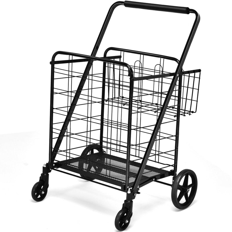 Heavy Duty Folding Utility Shopping Double Cart - Relaxacare