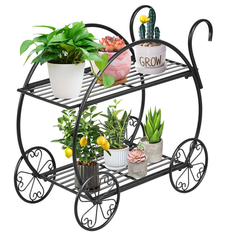 Heavy Duty Metal Flower Cart Plant Stand - Relaxacare