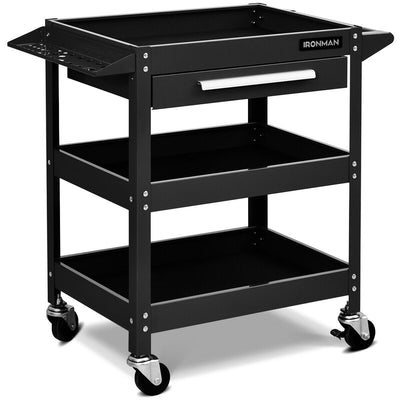 Rolling Tool Cart Mechanic Cabinet Storage ToolBox Organizer with Drawer-Black - Relaxacare