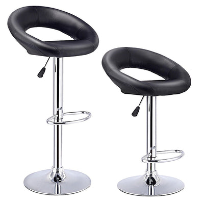 Set of 2 Adjustable Swivel Bar Stools Pub Chairs - Relaxacare