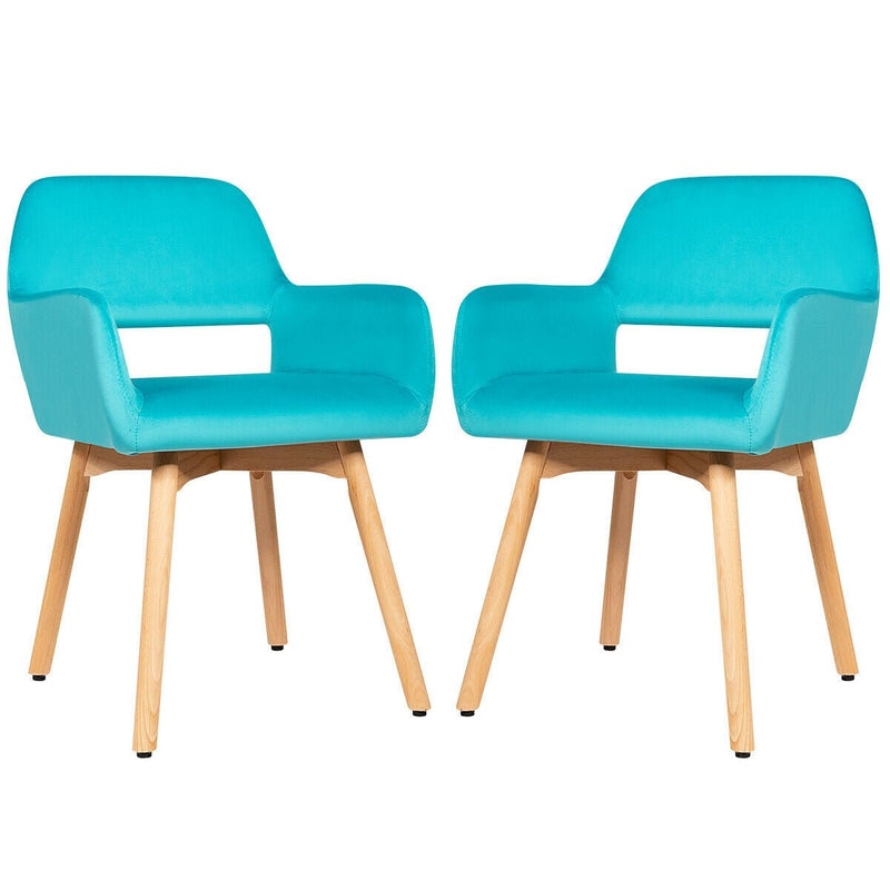 Set of 2 Modern Accent Armchairs-Blue - Relaxacare