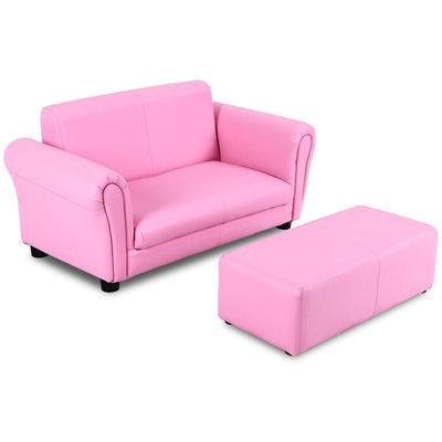 Soft Kids Double Sofa with Ottoman-Pink - Relaxacare