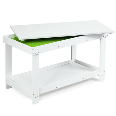 Solid Multifunctional Wood Kids Activity Play Table-White - Relaxacare