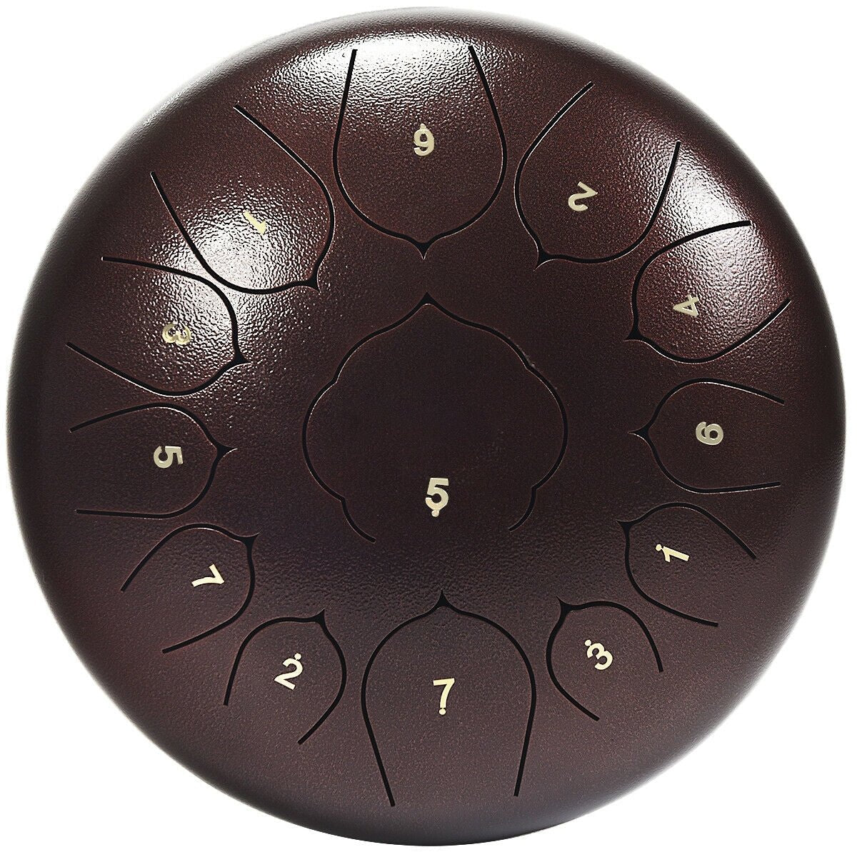 Steel Tongue Handpan Drum 13 Notes 12”-Coffee